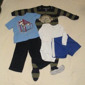 Boys/Girls 12 Mos Play Clothes Stripes & Monkeys